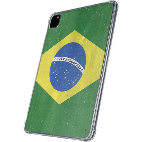 Brazil Flag Distressed iPad Pro 11in (2024) Clear Case